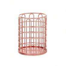 Metal Wire Mesh Storage Basket Rose Gold Iron Grid Desktop Organizer For Small Items In Entryway Bedroom Bathroom Office