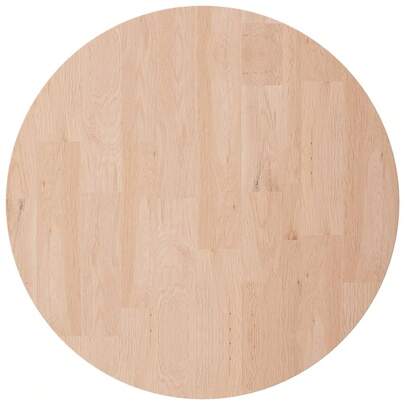 Tablero redondo de madera maciza de roble sin tratar, Ø30x2,5 cm