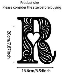 1pc Personalized Scroll Heart DIY Letter Combination Sign, Made Of High-Quality Metal - Durable And Suitable For Home, Office, Bedroom, Living Room, Garden, Corporate Image Wall Decoration, Modern Personalized Entryway Decoration, And A Great Choice For Housewarming, Birthday, And Holiday Gifts. - Multicolor - View 61