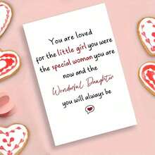 Daughter Keepsake Card - "Little Girl, Special Woman, Wonderful Daughter" Message (With Envelope) - Multicolor - View 1
