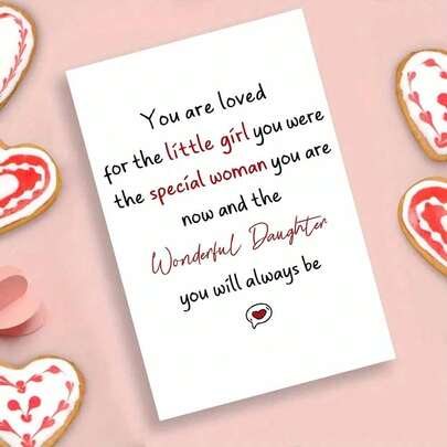 Daughter Keepsake Card - "Little Girl, Special Woman, Wonderful Daughter" Message (With Envelope)
