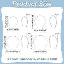FINGERINSPIRE 24 Pack Dolls Hair Hoop-8inch BJD Hair Accessories Making, Hairbands Hair Hoops, Silver Plain Blank Hard Metal Headbands Hair Bands Clasps Tiara Accessories QDI7 - 1 - Xem 1