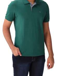 Ogochi Men's Basic Plain Polo Shirt With Logo, No Pocket, Original - Tropical Rainforest - View 4