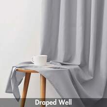 White Privacy Sheer Curtains 84 Inch, Light Filtering 2 Panels Set - Grey - View 10