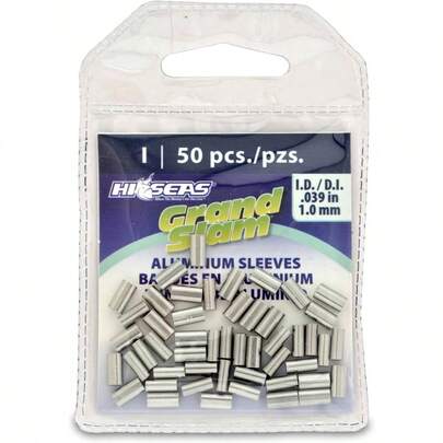 Grand Slam Aluminum Fishing Line Crimp Sleeves - Retail Pack, Durable And Strong Crimps Monofilament 40lb To 600lb Saltwater Fishing Leaders