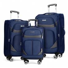 Softside Luggage Set,Expandable Luggage For Extra Capacity,Large Capacity Family Suitcase,Lightweight Waterpoof Resistant Polyester,20inch+28inch,20inch+24inch+28inch - NAVY/GREY - 查看 1