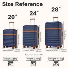 PP Hardshell Luggage 20 24 28 Inch Carry On Cabin Suitcase Expandable TSA Lock 360 Spinner Wheels Lightweight 3 Piece Set Check In Travel Holiday - Navy Blue - View 9