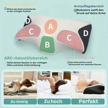 Ergonomisches Nackenkissen für Seiten-, Rücken- und Bauchschläfer - Konturierte Form, weiche und dennoch feste Unterstützung, schwarz mit weißer strukturierter "Saf"-Aufschrift, Schulterentspannung, robuste Verarbeitung, bequeme Nackenstütze | Strukturierte Nackenauflage | Weiche und dennoch haltbare Unterstützung - Schwarz - Übersicht 5