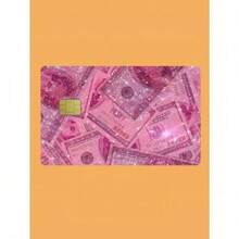 1pc Pink Glitter Money Bill Design Debit/Credit Card Skin Sticker, Creative PVC Anti-Fingerprint Durable Card Cover Decor For Bank Card, ID Card, Access Card, Gift,Back To School,School Supplies - Nhiều màu - Xem 8