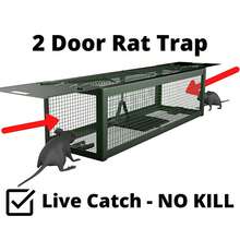 Trampa para ratas de doble puerta - acero duradero, 15x13x39.5cm, Efectiva para ratas astutas, No necesita electricidad, Control de plagas | Trampa de doble puerta | Construcción de metal, Trampa para ratas - Verde - Ver 7