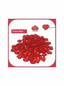 5/10/20/30pcs Valentine's Day Red Heart Shaped Gemstone Decor, Heart Shaped Ornaments For Wedding Decoration, Photography Props, Vase Filler, Tabletop Decor, Wedding Party, Arts & Crafts, Valentine's Day Decoration Gifts - Multicolor - View 3