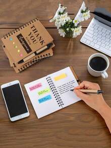 1 Set Spiral Bound Notebook With Pen - Christmas Employee Appreciation Gift, Employee Recognition Award, Teacher Appreciation Notebook, Includes Sticky Notes And Motivational Pen, Wholesale Employee Thank You Gifts, Suitable As Christmas Gift For Employees, Colleagues, Students, Teachers, Parents - Multicolor - View 8