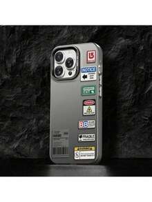 Funda de teléfono con patrón minimalista y etiqueta, adecuada para 16ProMax 16Pro 16Plus 16 15ProMax 15Pro 15Plus 15 14ProMax 14Pro 14Plus 14 13ProMax 13Pro 13 12ProMax 12 Pro 12 11ProMax 11Pro 11.Elegante funda resistente a impactos - Multicolor - Ver 3