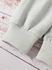 Sudadera blanca con estampado CALIFORNIA LOS ANGELES, estilo universitario moderno - Gris Claro - Ver 4