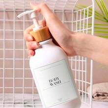 Set 3 Dispensadores de Jabn Lquido, Shampoo y Acondicionador Botellas de 500ML Accesorios Ideales para Bao y Regadera Blanco - blanco - Ver 3