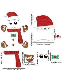一套可爱的毛毡圣诞老人、雪人、驯鹿卡通门窗贴纸，可移除雪人贴花，生日、毕业、家居装饰、圣诞装饰、房间装饰、冬季圣诞装饰、圣诞家居礼物、圣诞装饰的最佳礼物