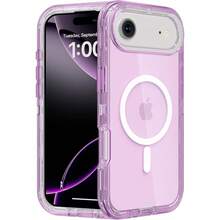 GUNIGEMA For IPhone 17 Pro Max , Compatible With  Dual Layer Transparent Magnetic Phone Case, Heavy Duty Anti-Drop Shockproof Protection Phone Cases For IPhone 17 Air, 6.5 Inch, Orange - Purple - View 1