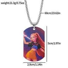 1pc Metal Craft, Alloy Necklace, Time Gem Heart Shaped Pendant Necklace, Colorful Heart Pendant - Multicolor - View 13