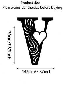 1pc Personalized Scroll Heart DIY Letter Combination Sign, Made Of High-Quality Metal - Durable And Suitable For Home, Office, Bedroom, Living Room, Garden, Corporate Image Wall Decoration, Modern Personalized Entryway Decoration, And A Great Choice For Housewarming, Birthday, And Holiday Gifts. - Multicolor - View 54