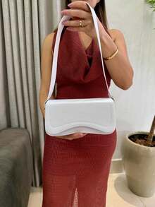 Women's Baguette Shoulder Bag - 白色 - 查看 9