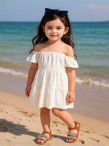 1 par de sandalias planas de color marrón talla grande para adolescentes, correas de PU de unicolor con decoración de brillantes de rhinestone, tacón en forma de S, hebilla metálica, correa con , punta redonda, antideslizante, moda y lujo, adecuado para niñas de 3 a 15 años, casual, fiesta, playa, primavera/verano 2026 - Marrón - Ver 2