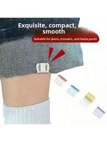 4/12/24pcs Set Invisible Pant Leg Shortener Clips, Prevent Pants Dragging On Ground, Seamless Hidden Pant Leg Clips, Suitable For Jeans And Casual Pants, Waterproof, Random Colors - Multicolor - View 4