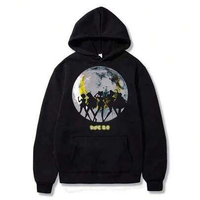 Moon-SailorS Printed Hoodies, Men's And Women's Hooded Sweatshirts, Unisex Vintage Sweatshirt With Pockets, Long Sleeves, Casual Top, Printed Sweatshirts And Pullovers, Fun Sweatshirt, Streetwear For Men And Women, Spring, Autumn, And Winter, Personalized Casual Printed Men's And Women's Hooded Clothing With Drawstring Hood, Autumn And Winter, Comfortable And Versatile Long Sleeve Top, Cotton Jersey Hooded Clothing, Hooded Clothing With Japanese Anime Patterns, Black Hooded Holiday/Christmas/New Year Clothing, Streetwear, Hooded Clothing For Couples, Holiday/Christmas/New Year Clothing For Men And Women