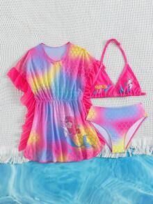 Bộ đồ bơi 3 mảnh kiểu nông trại dễ thương mới năm 2025 dành cho bé gái. - Nhiều màu - Xem 2