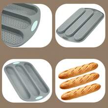 法棍面包模具，硅胶法式面包模具，硅胶法棍面包模具，厨房烘焙蛋糕工具