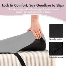 Advwin Foldable Foam Mattress Topper For Lash & Massage Beds, Ergonomic Spa Cushion With Adjustable Straps & Anti-Slip Bottom, Perfect For Beauty Salon, Home Spa Or Holiday Gift For Self-Care, Perfect Christmas Gift For Salon Or Home Relaxation Setup - Grey - View 6