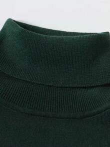 GRDR Men's Long Sleeve Turtleneck Knit Sweater, Versatile For Daily Wear - Dark Green - View 3