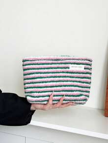 MEYOU FAIRY Makeup Bag, Portable Hand-Held Bag, Storage Bag, Toiletry Bag, Large Capacity Makeup Bag, Cosmetics Storage Tissue Storage, Essential Travel Bag, Storage Bag, Women's And Girls' Sanitary Napkin Storage Bag, Student Pencil Case, Inner Bag, Zip Cord Hand-Held Storage Bag, With Zipper