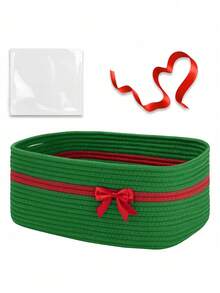 1pc Christmas Gift Basket, Storage Basket Gift Candy Hamper, Christmas Storage Basket, Gift Basket, Suitable For Bedroom Living Room Storage, Suitable For Autumn/Winter Storage, Atmosphere Storage Basket, Christmas Gift Storage Basket, Christmas Gift Storage Basket