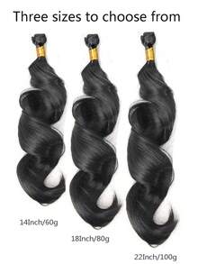 1~6 Bundles 14~22 Inch Black Loose Wave Bundles Extensions Synthetic Heat-Resistant Hair Extensions For Women DIY Hairstyle - Black - View 4