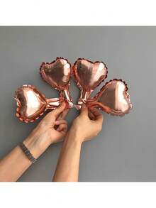 50pcs 5-Inch Red Heart Shaped Foil Balloons For Valentine's Day, Birthday, Wedding, Anniversary, Party Decoration - Multicolor - View 7