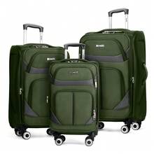 Softside Luggage Set,Expandable Luggage For Extra Capacity,Large Capacity Family Suitcase,Lightweight Waterpoof Resistant Polyester,20inch+28inch,20inch+24inch+28inch - GREEN/GREY - 查看 1