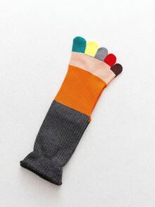 1/3/5 Pairs Women Colorful Toe Comfortable Versatile Striped Five Finger Toe Socks - Multicolor - View 11