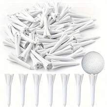 50pcs Golf Tees, Plastic Short Golf Tees 1-1/2 Inch Bulk Golf Tees Golf Training Accessories Golf Practice Tool For Irons, Par Threes, Hybrids ﻿ - White - View 8