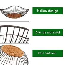 WaveShaped Metal Wire Fruit Basket Kitchen Metal Wire Fruit And Vegetable Drain Basket Sturdy And Durable Not Easy To Break Used To Store Bread Snacks Seasoning Bottles Toiletries - Brown - View 6