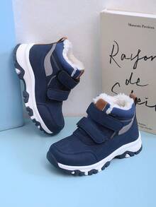 1 Pair Boys & Girls Snow Boots, Wool Lined, Fully Waterproof, Anti-Slip, Warm Kids Boots - Royal Blue - View 5