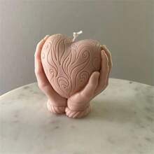 1/2件 3D 心形树脂浇铸模具，适用于蜡烛、硅胶树脂模具、手持香薰模具、DIY 蜡烛熔化装饰模具、心形石膏工艺模具、情人节礼物、情人节装饰品、家居装饰。 - 白色 - 查看 11