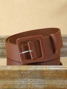 Cinto Feminino Marrom, Modelo Largo Com Fivela, Ideal Para Usar Com Jeans, Vestidos E Em Ocasiões Casuais Ou Formais. Um Presente Perfeito Para Esposa, Mãe, Namorada, Filha Ou Amiga No Natal, Aniversário Ou Dia De Ação De Graças. - Castanho - Ver 4