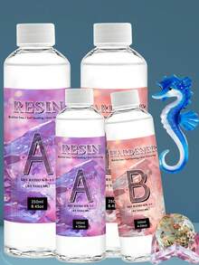 240ml/500ml 1:1 AB Epoxy Resin Glue, Clear Epoxy Resin, No Yellowing, Self-Leveling High Gloss, Suitable For Jewelry Making, Arts, Crafts, River Table Epoxy Resin Kit - Epoxy Resin - View 8