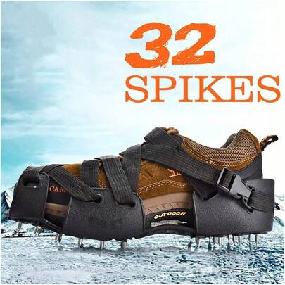 Outdoor Ice Cleats, Professional Anti-Slip Snow Spikes For Hiking, Mountaineering, Ice Fishing, Anti-Slip And Anti-Fall Shoe Covers