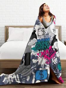 Kawss Kawaii Kaw  Blanket Flannel Blanket, Super Comfortable Winter Warm Blanket Summer Air Conditioning Blanket, Soft And Light Bed Sofa Decoration, Not Easy To Shed, - màu đen - Xem 5