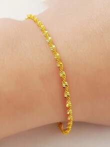 A New Light Luxury Temperament Stainless Steel Water Wave Chain Niche Design All-Matching Women's Bracelet