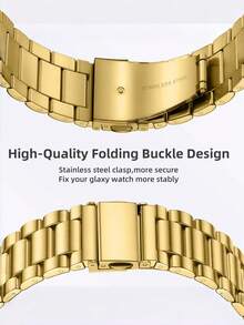 1条时尚金色金属表带，兼容三星Amazfit智能手表，通用尺寸18mm、20mm、22mm，兼容三星Galaxy Watch 3（42mm、46mm）、Galaxy Active 2（40mm/44mm）、Watch GT2、智能手表表带、Galaxy Watch表链，兼容三星Galaxy Watch 6（40mm/44mm）、Galaxy Watch 4/5/6/7（40mm/44mm）、Watch 4/6 Classic（42mm、46mm、43mm、47mm）、Watch 5 Pro（45mm）表带链 - 金色 - 查看 5