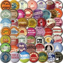 50张混合瓶盖贴纸涂鸦透明贴花，适用于文具、行李箱、水瓶、手机、笔记本电脑、剪贴簿等。