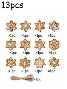 48/13/12件装圣诞装饰挂件，卡通圣诞老人、五角星、天使、姜饼人、驯鹿雪橇等图案，饼干造型挂饰，圣诞用品，圣诞树装饰品，圣诞装饰，适用于圣诞派对、主题派对、圣诞派对礼品