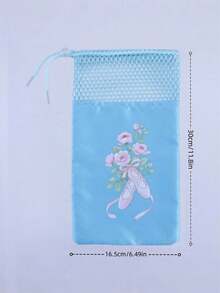 1 Pezzo Borsetta da danza portatile in rete, sacchetto di stoccaggio traspirante per scarpe, organizer borse per ragazze, borse portascarpe con coulisse per scarpe da danza